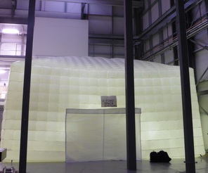 an Inflatable tent used in video production