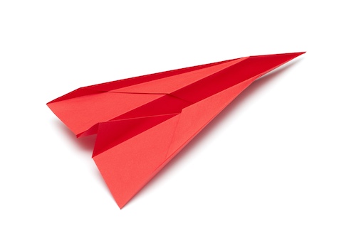A red paper aeroplane